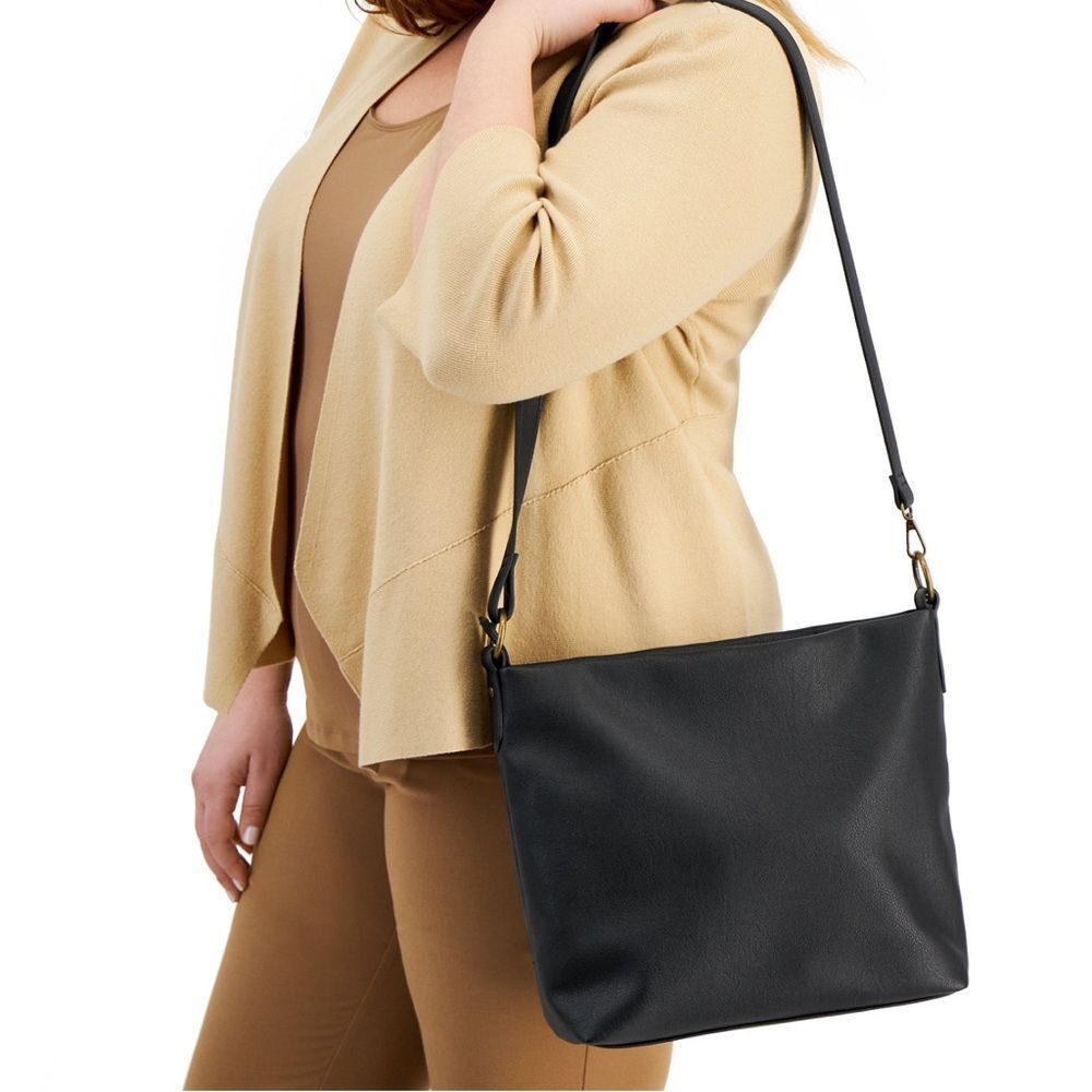 New Style & Co Hudsonn Convertible Hobo Bag in Black